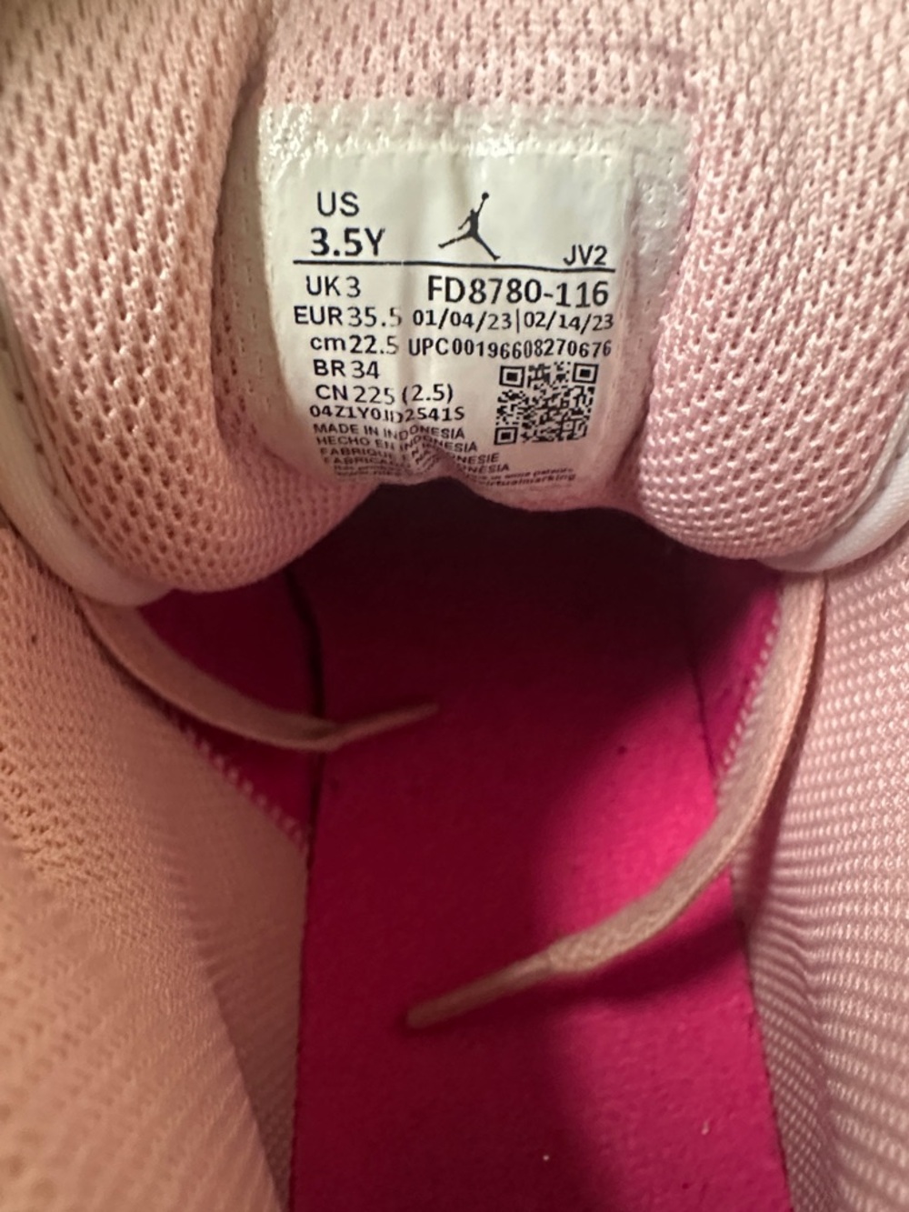 (SOLD) Kids Jordan 1 Mid (GS) “Fierce Pink” Sneakers… - Picture 5 of 11